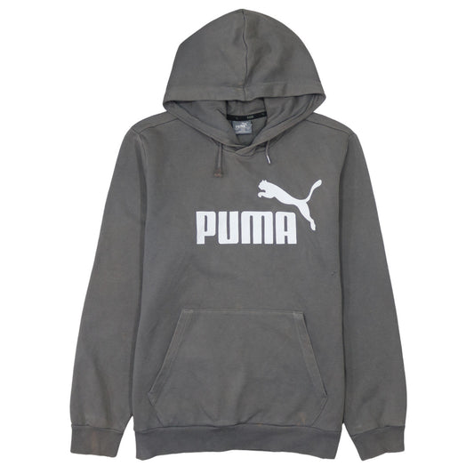 Puma Men's Grey Pullover Hoodie S Regular Fit Logo Sportswear