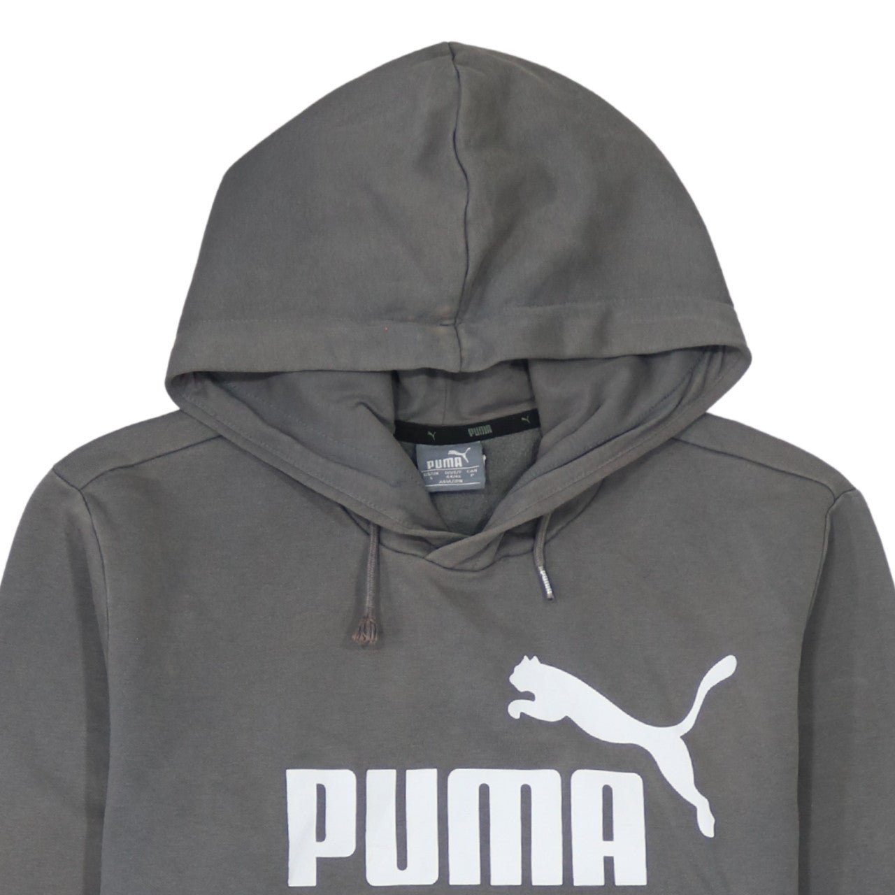Puma Men's Grey Pullover Hoodie S Regular Fit Logo Sportswear