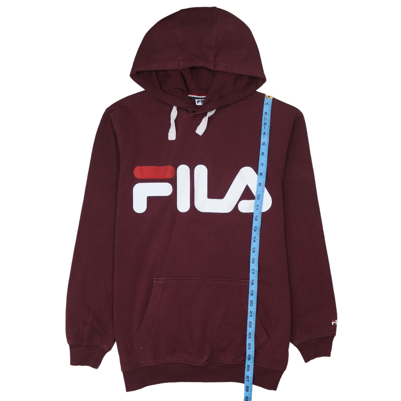 Fila Men's Red Pullover Hoodie Size S Logo Graphic Sportswear