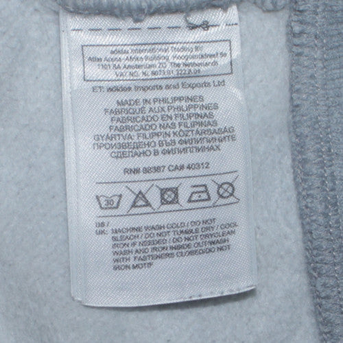 Adidas Mens Grey Full Zip Hoodie Small Cotton Blend Sportswear