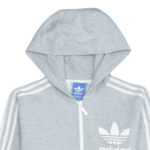 Adidas Mens Grey Full Zip Hoodie Small Cotton Blend Sportswear