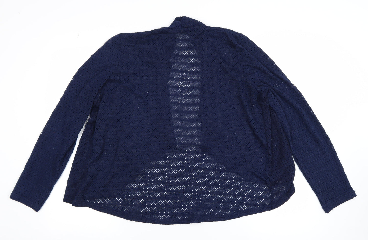 Oasis Women Navy Blue Open Knit Cardigan Small Long Sleeve