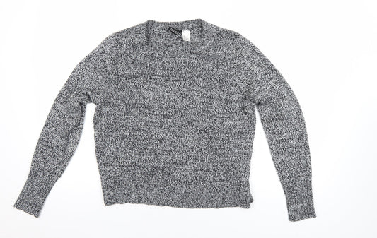 H&M Divided Women's Grey Knit Crew Neck Jumper Size 8