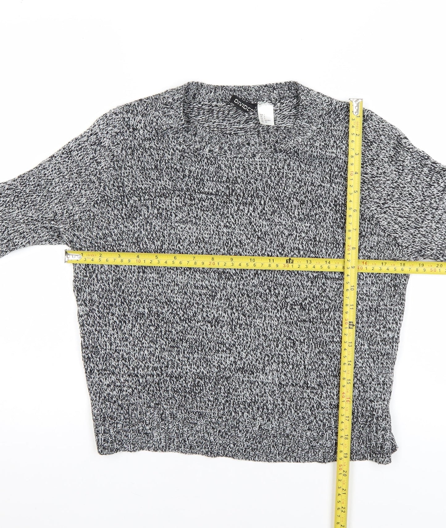 H&M Divided Women's Grey Knit Crew Neck Jumper Size 8
