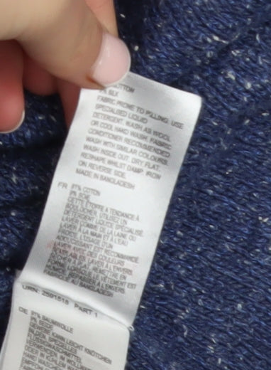 White Stuff Women Blue Cotton Wool Open Cardigan UK 10