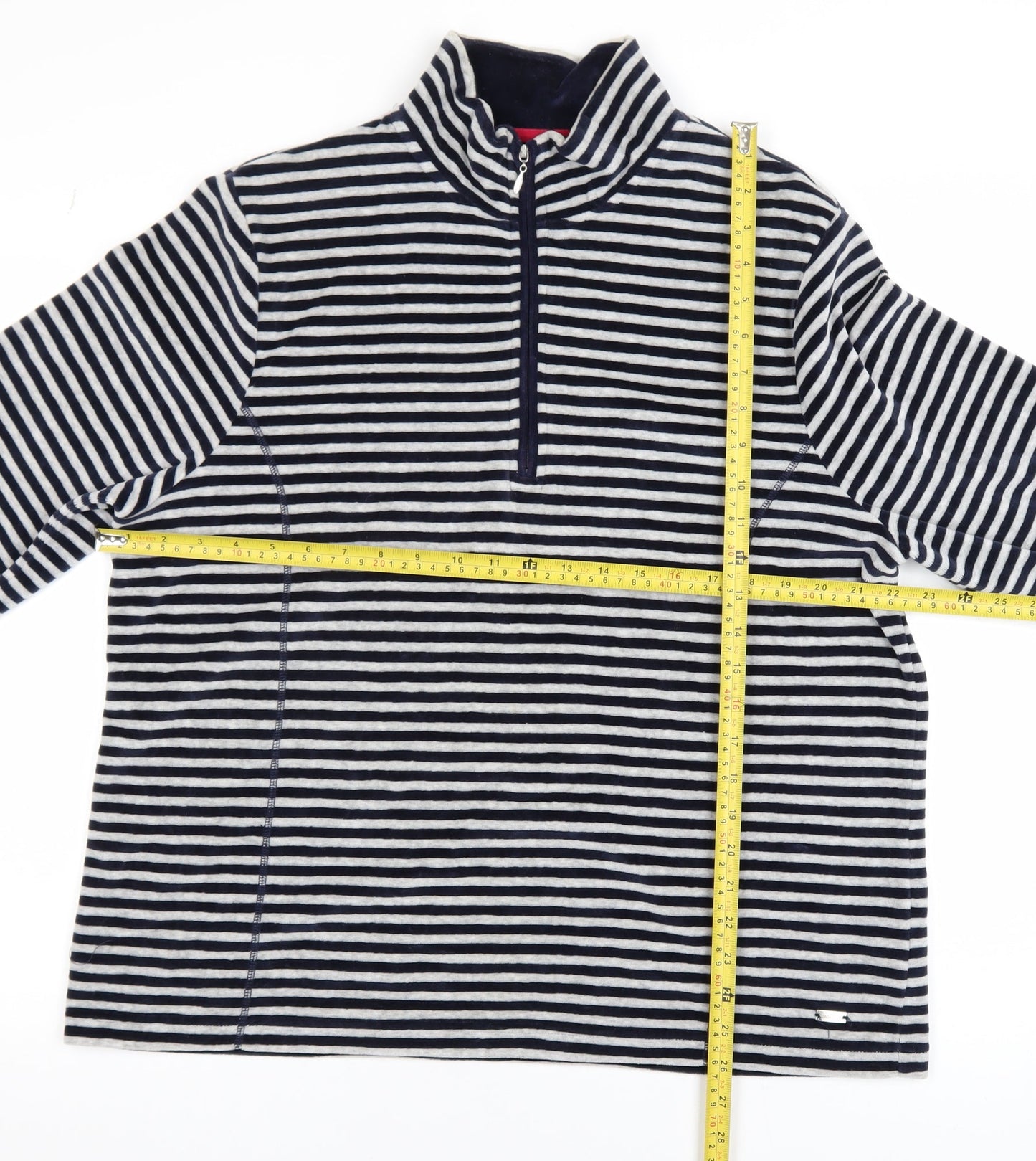 Dash Women’s Navy Stripe 1/2 Zip Pullover Sweatshirt Size 20