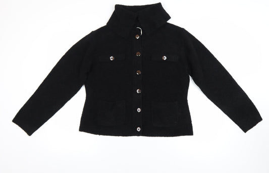 Marks and Spencer Womens Black Wool Blend Buttoned Jacket M