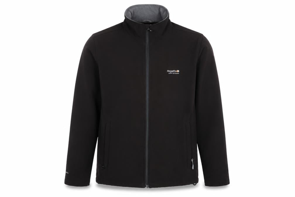 Regatta Men’s Black Softshell Jacket S 38in Windproof Water Resistant