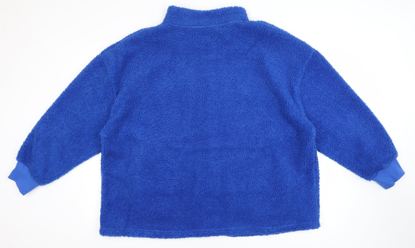 Simply Be Women's Blue Fleece Jacket Size 22 Relaxed Fit Casual Outerwear