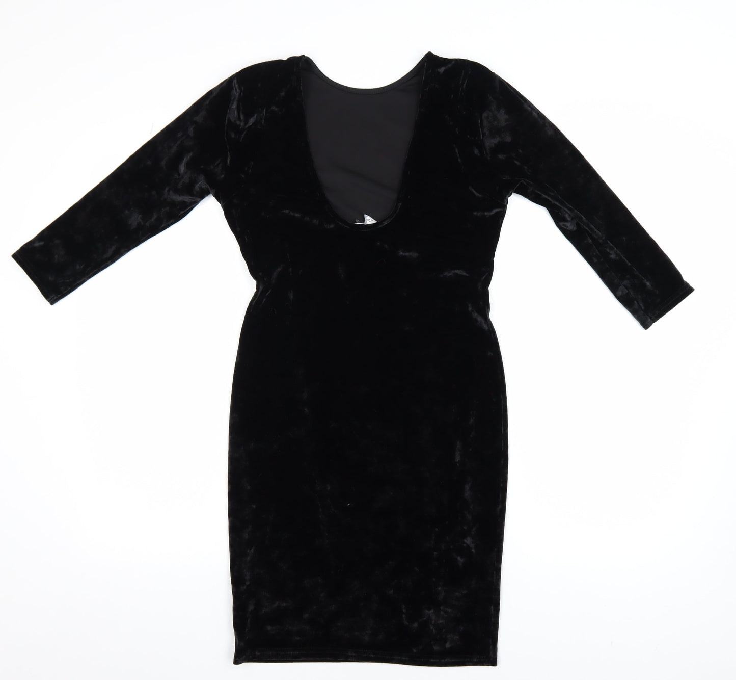 Miss Selfridge Women’s Black Velvet Bodycon Dress Size 10