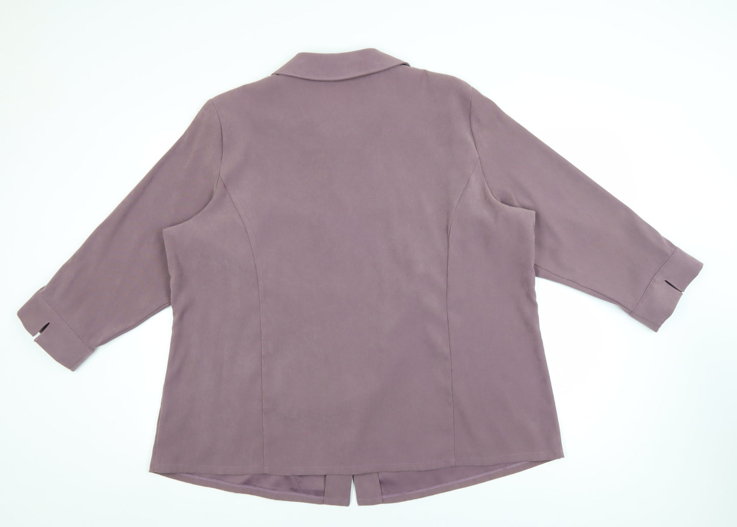 Essence Womens Purple 3/4 Sleeve Collared Blouse Size 24