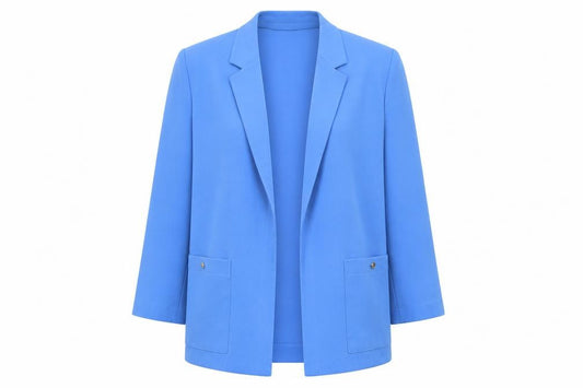 Eastex Women’s Blue Wool Blend Lined Blazer Jacket Size 14