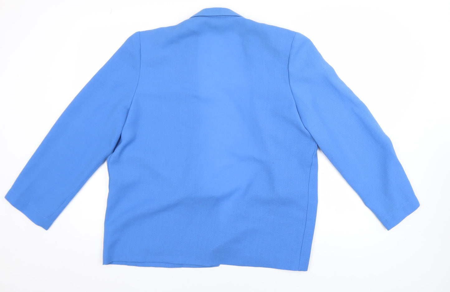 Eastex Women’s Blue Wool Blend Lined Blazer Jacket Size 14