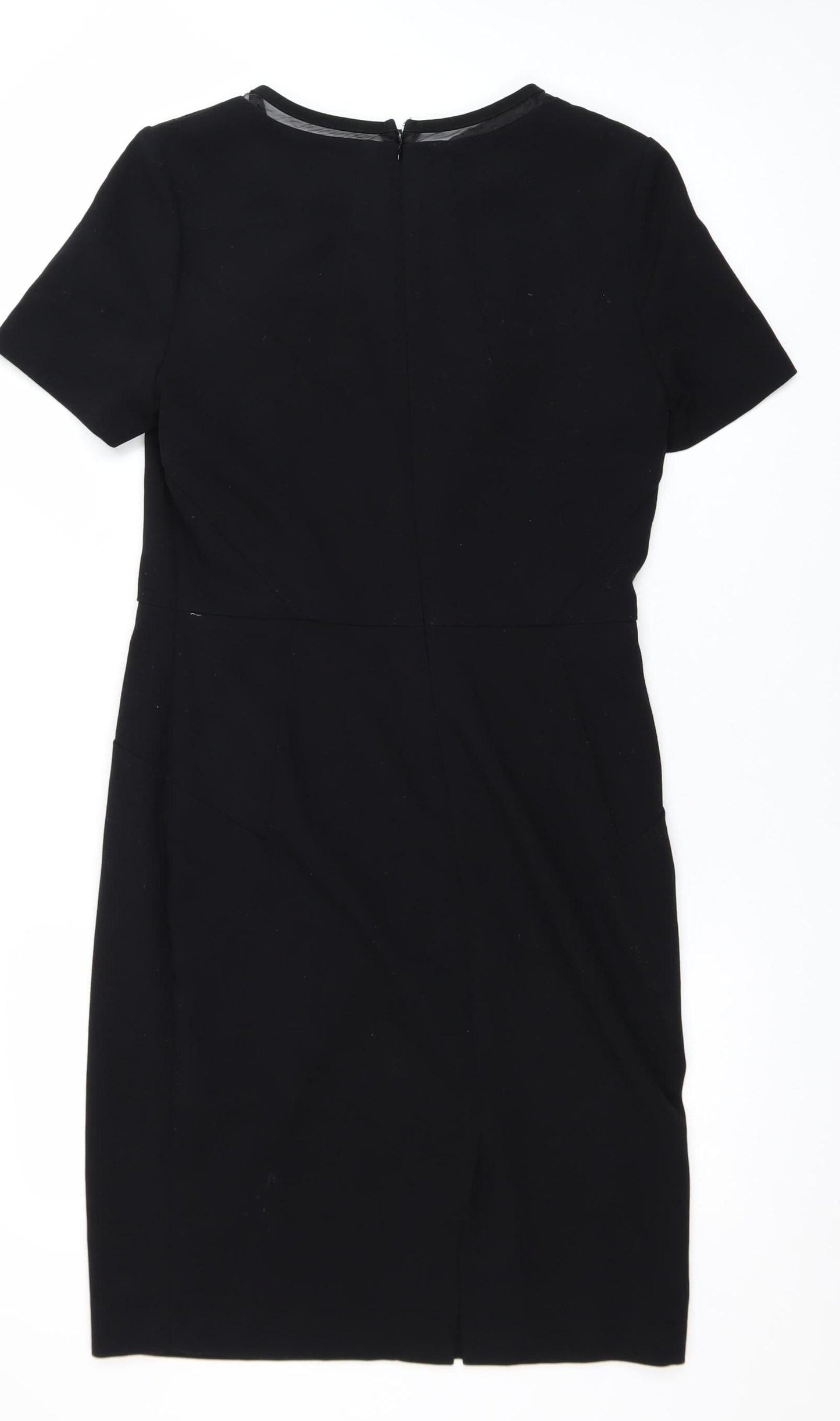 Next Women Black Size 12 Sheath Dress Short Sleeve Workwear