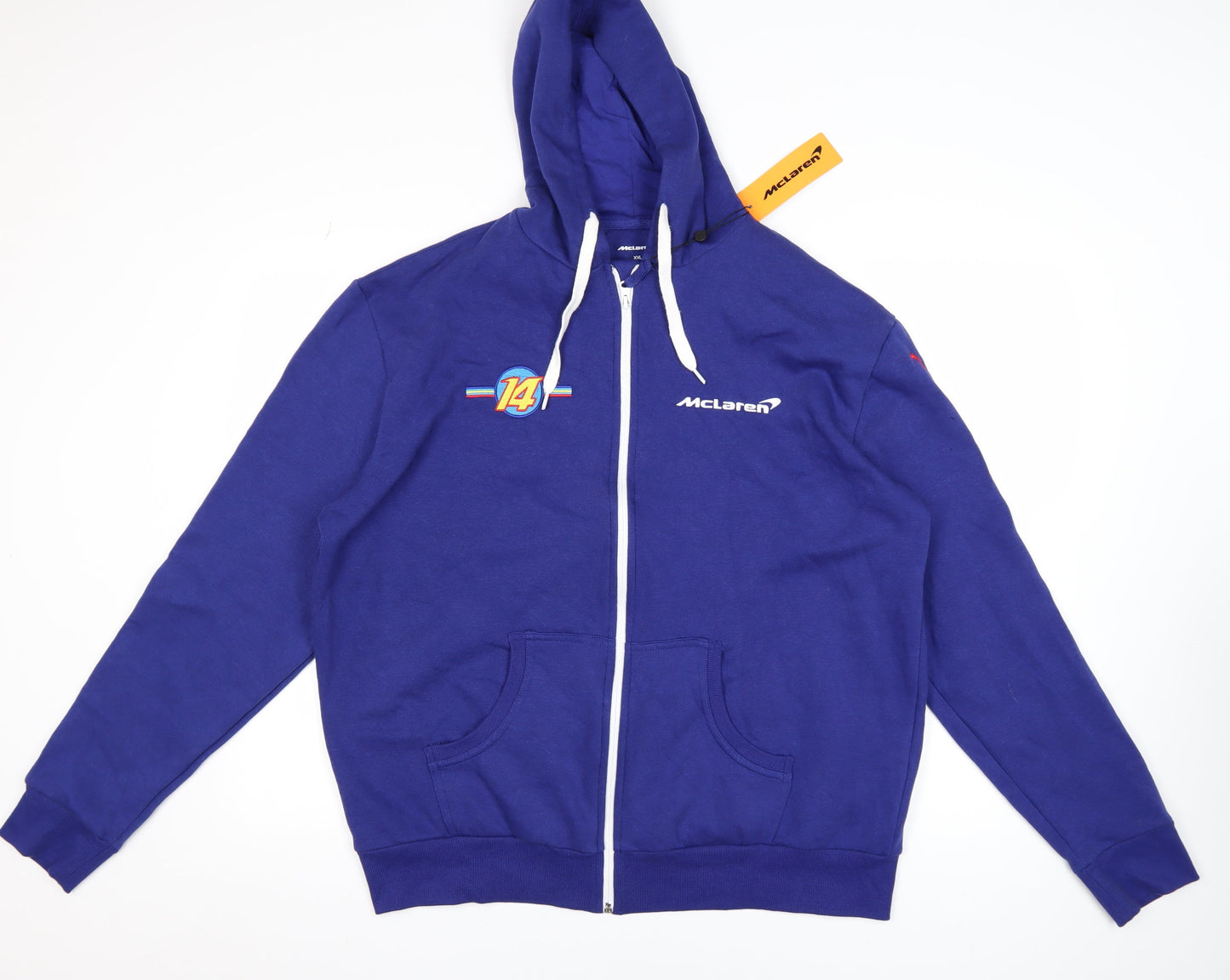 McLaren Men's Blue 2XL Full Zip Hooded Racing Jacket