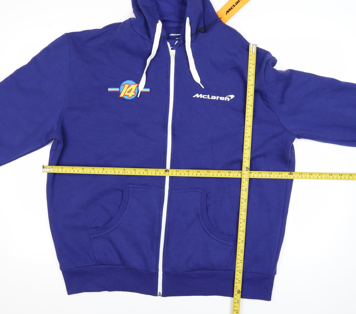 McLaren Men's Blue 2XL Full Zip Hooded Racing Jacket