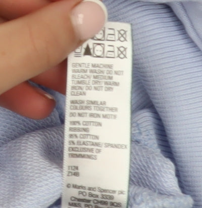 Marks and Spencer Women Blue Relax & Unwind Cotton Crew Neck Sweatshirt Size L
