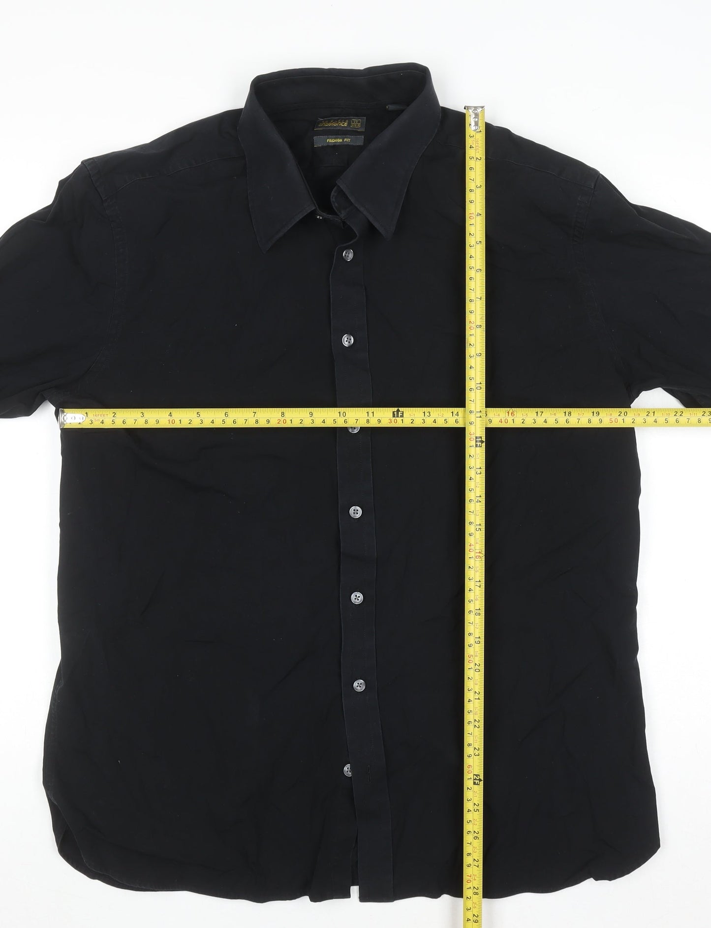Ted Baker Men's Black Slim Fit Long Sleeve Button-Up Shirt Size 17
