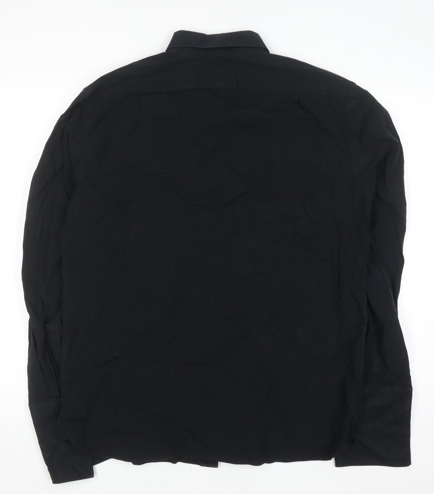 Ted Baker Men's Black Slim Fit Long Sleeve Button-Up Shirt Size 17