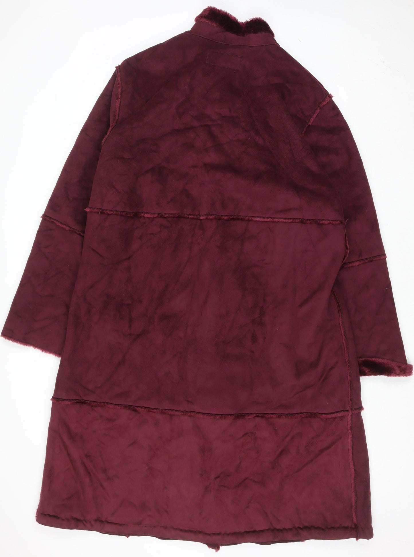 Centigrade Womens Red Faux Fur Lined Long Coat XL