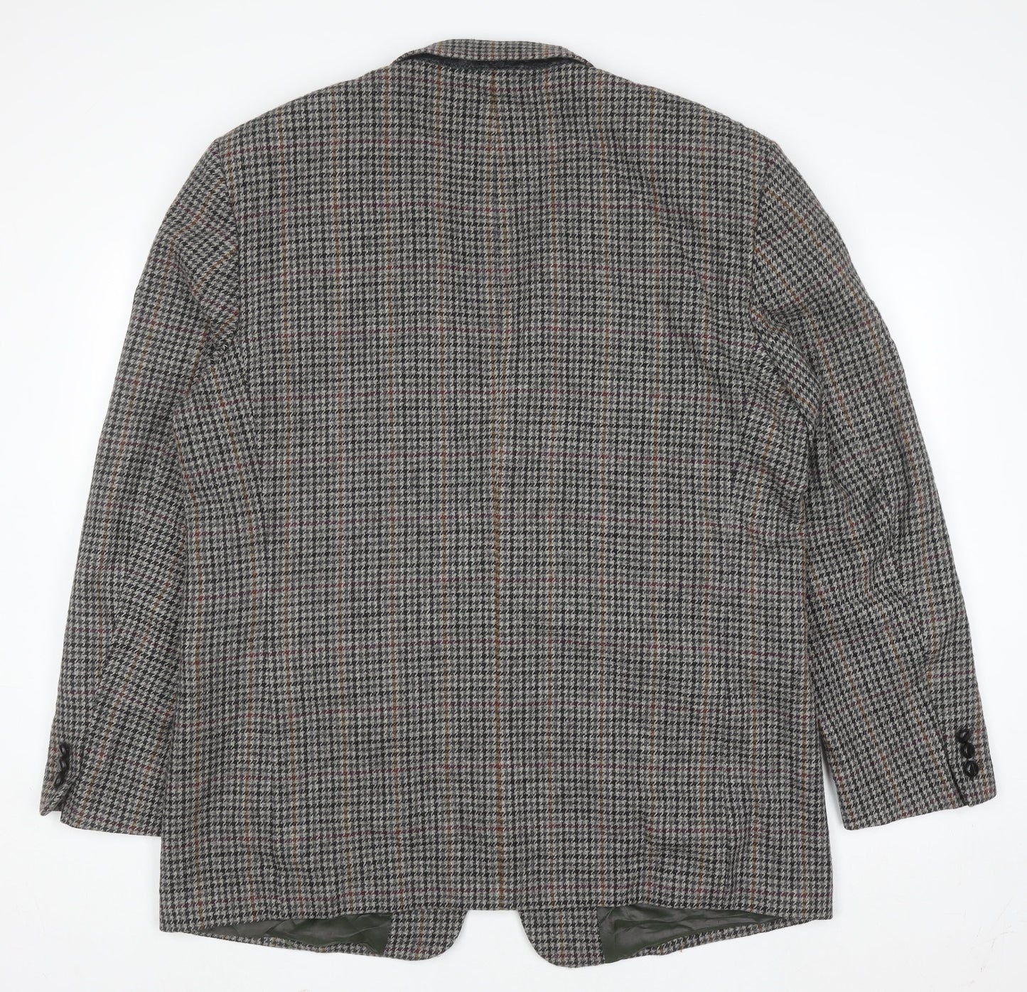 Di Caprio Men's Grey Checked Wool Tweed Blazer Size 42 Regular