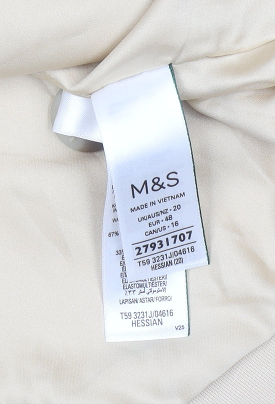 Marks and Spencer Women’s Beige Blazer Size 20 Single Breasted Mid-Length Jacket