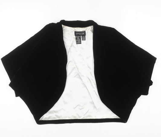 Episode Women's Black Velvet Shrug Size 10 Silk Blend Lined Formal