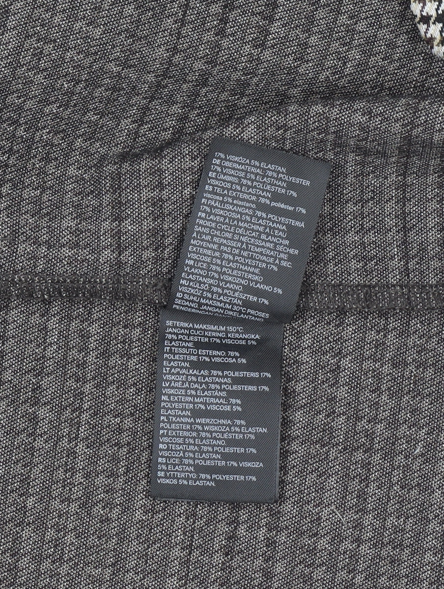 H&M Women’s Grey Houndstooth Blazer Size UK 4 Single-Breasted Jacket