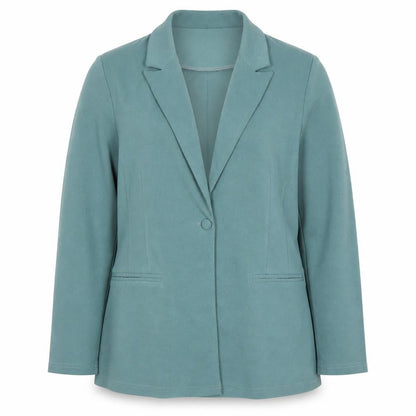 Front view of ASOS DESIGN Women's Green Blazer Jacket UK14 Regular Fit Single-Breasted