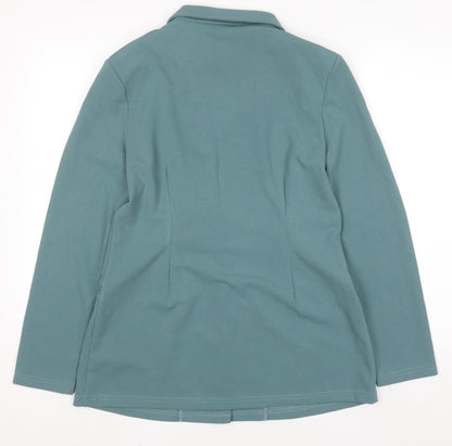 Close-up detail of ASOS DESIGN Women's Green Blazer Jacket UK14 Regular Fit Single-Breasted