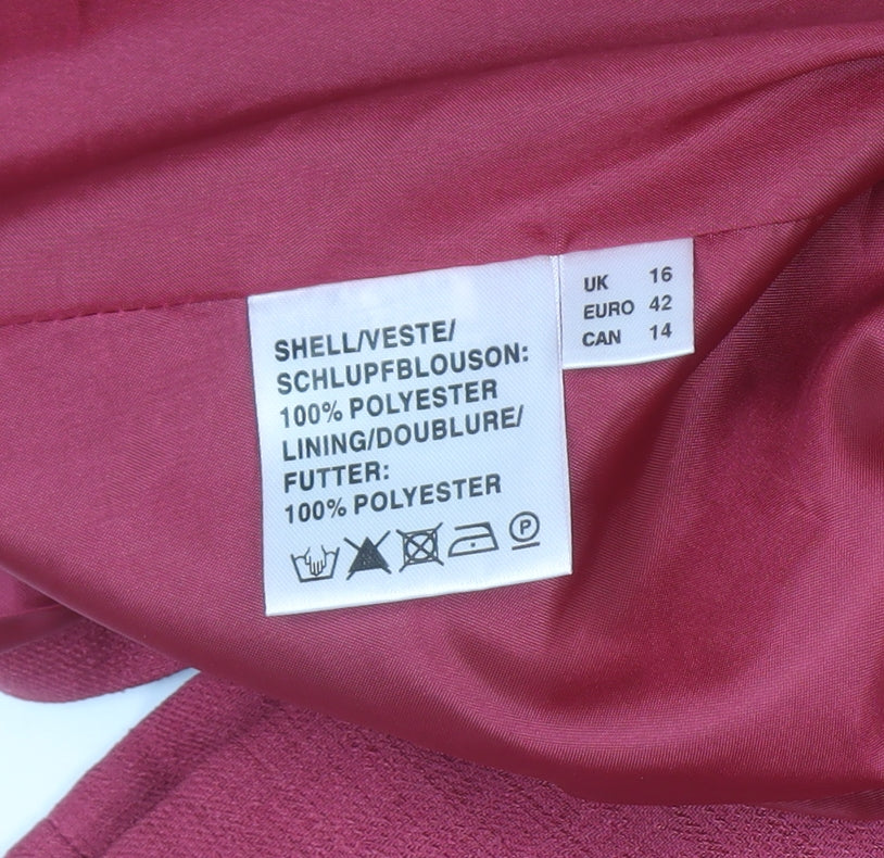 Jacques Vert Women’s Pink Suit Top UK 16 Short Sleeve Blazer