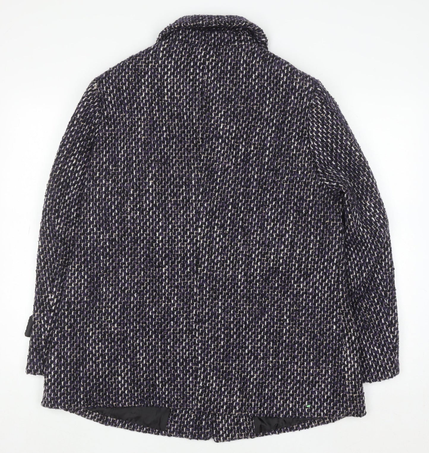 Isle Collection Women’s Purple Tweed Wool Blend Mid-Length Overcoat Size 16