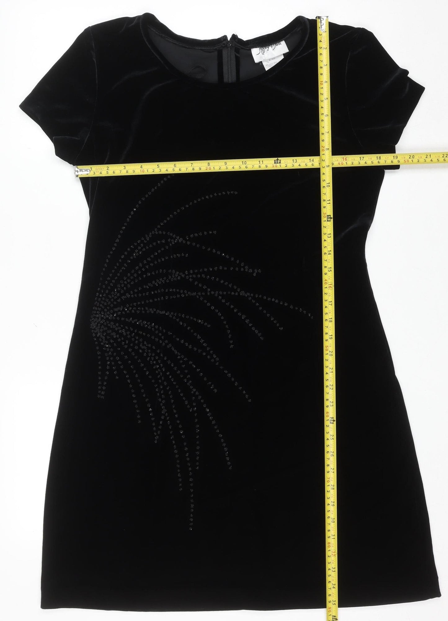 Jeffrey & Paula Women's Black Size 12 Velvet Sheath Party Dress