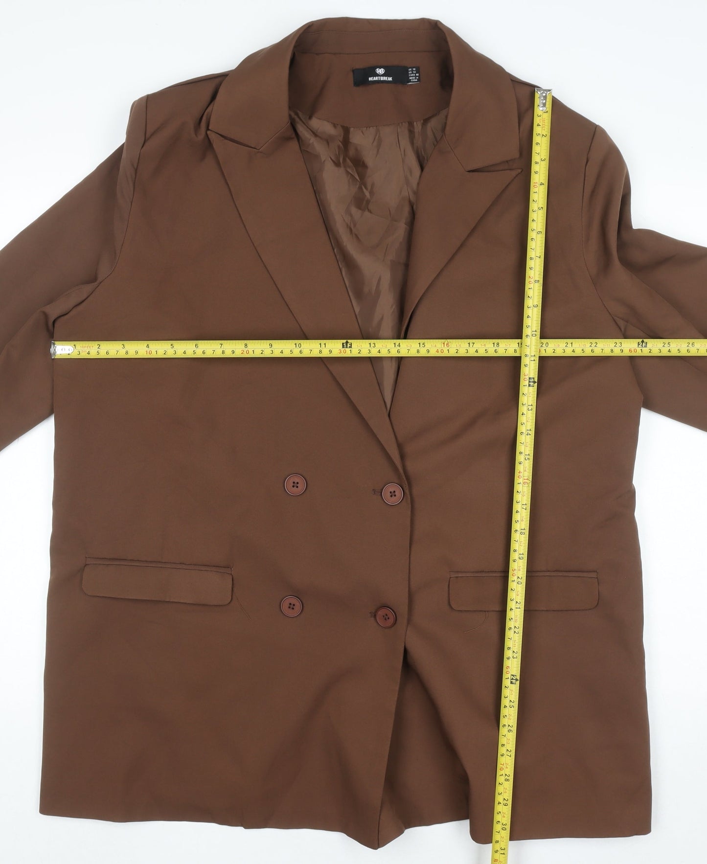 Heartbreak Womens Brown Blazer Jacket Size 18 Regular Fit