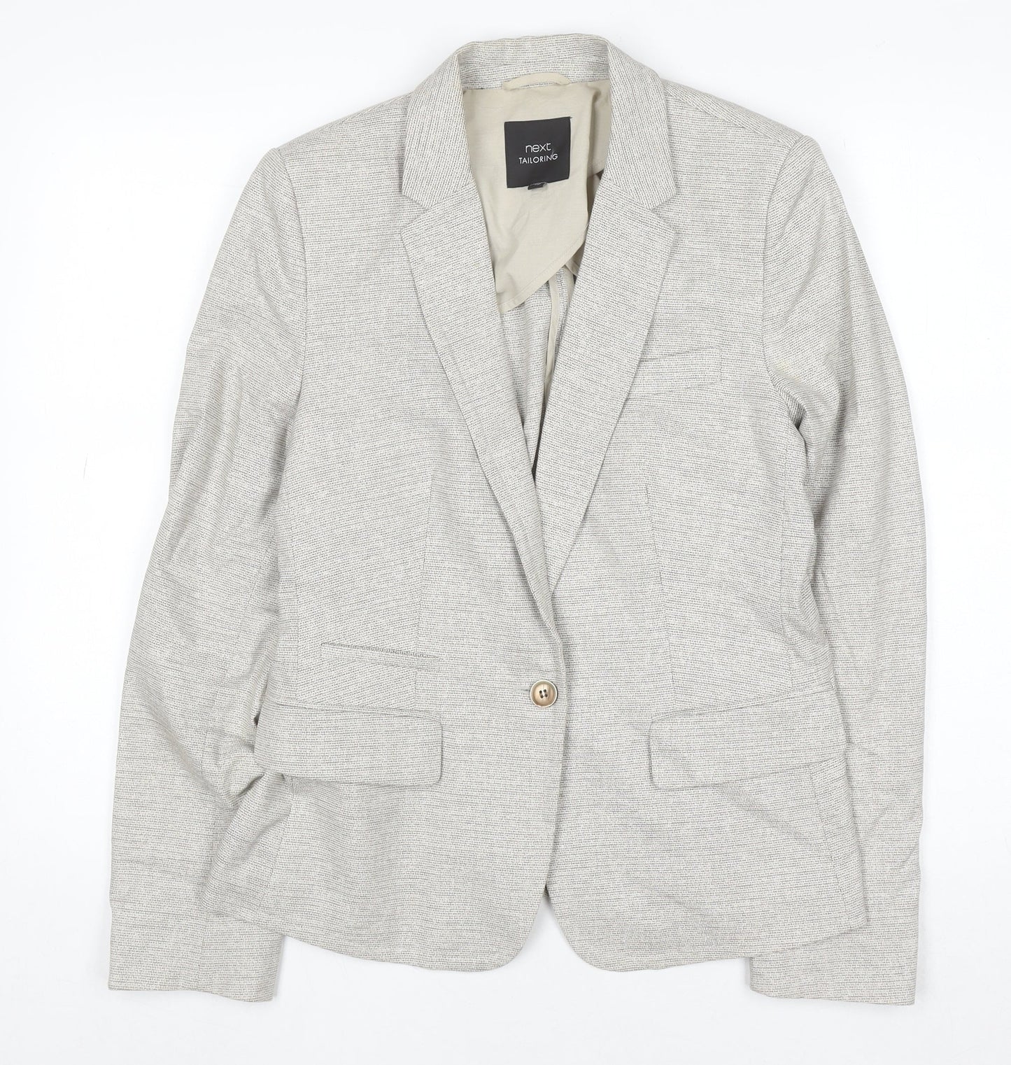 Next Women Beige Tailoring Blazer Size 12 Classic Workwear Style