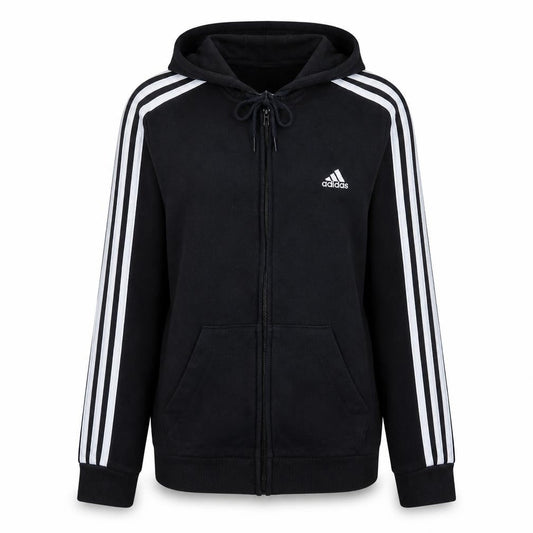 Adidas Women Black Full Zip Hoodie L 16-18 Casual Sportswear