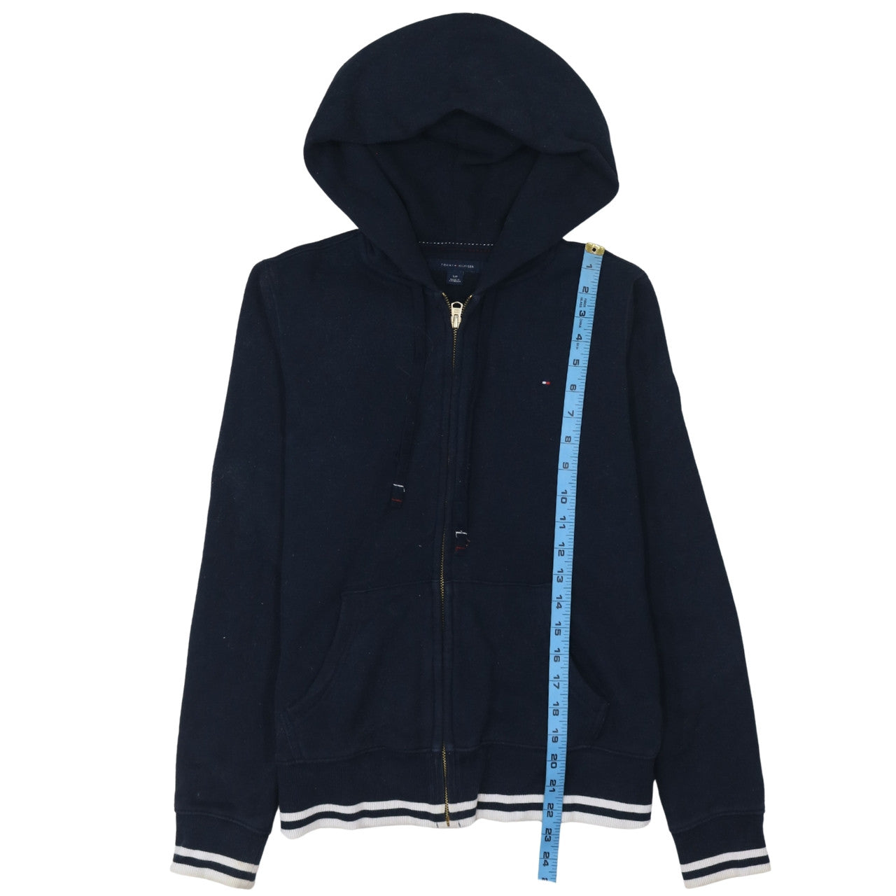 Tommy Hilfiger Men's Blue Full Zip Hoodie Size S Cotton Blend