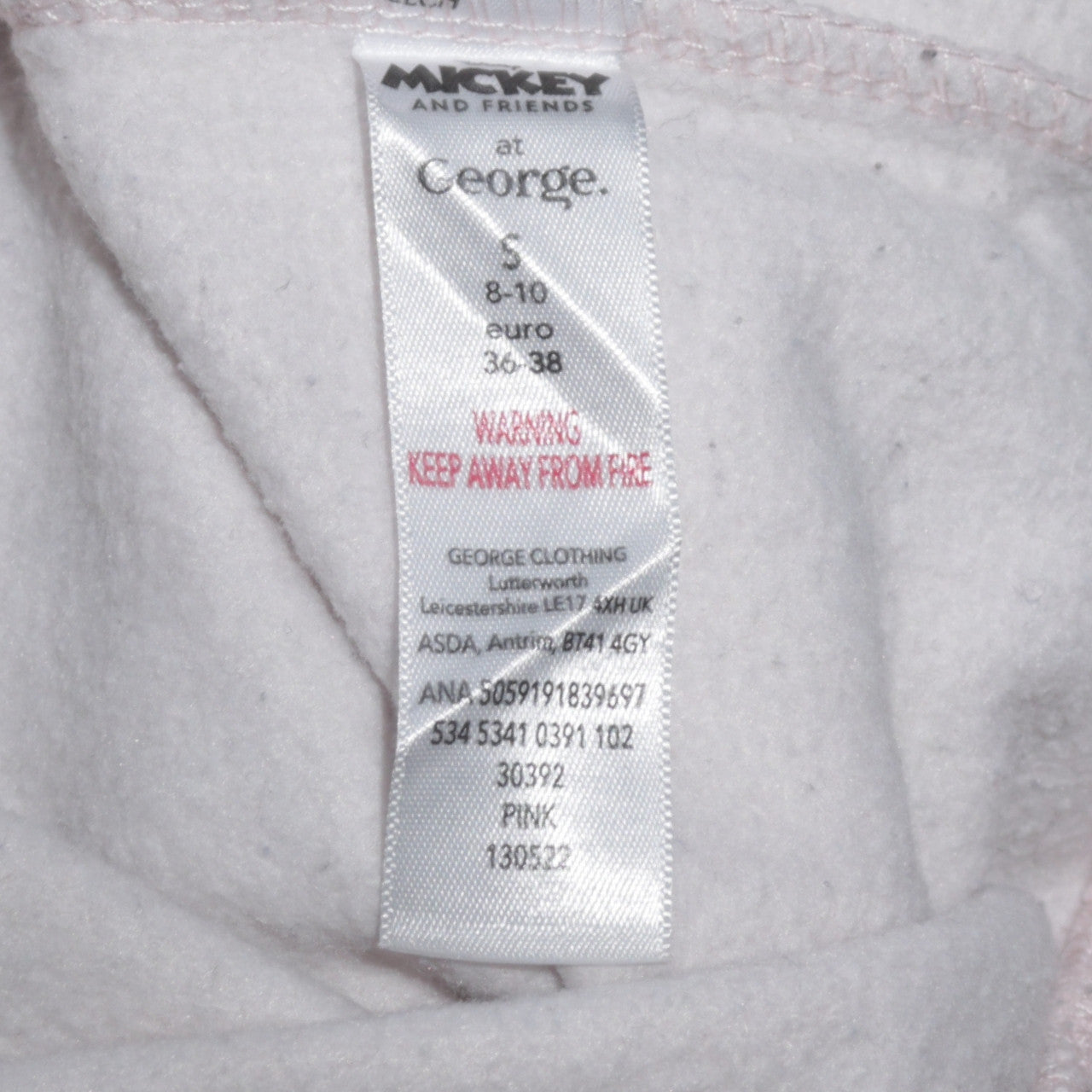 George Women White Minnie Mouse Sweatshirt Size S 8-10 Crew Neck