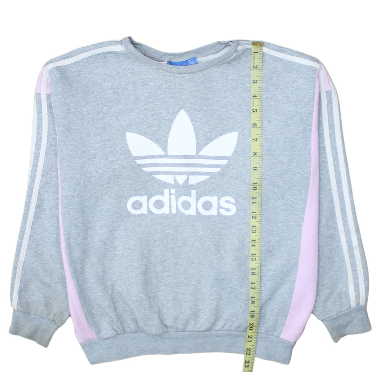 Adidas Girls Grey Pink Crew Neck Sweatshirt 13-14 Years Pullover Fleece