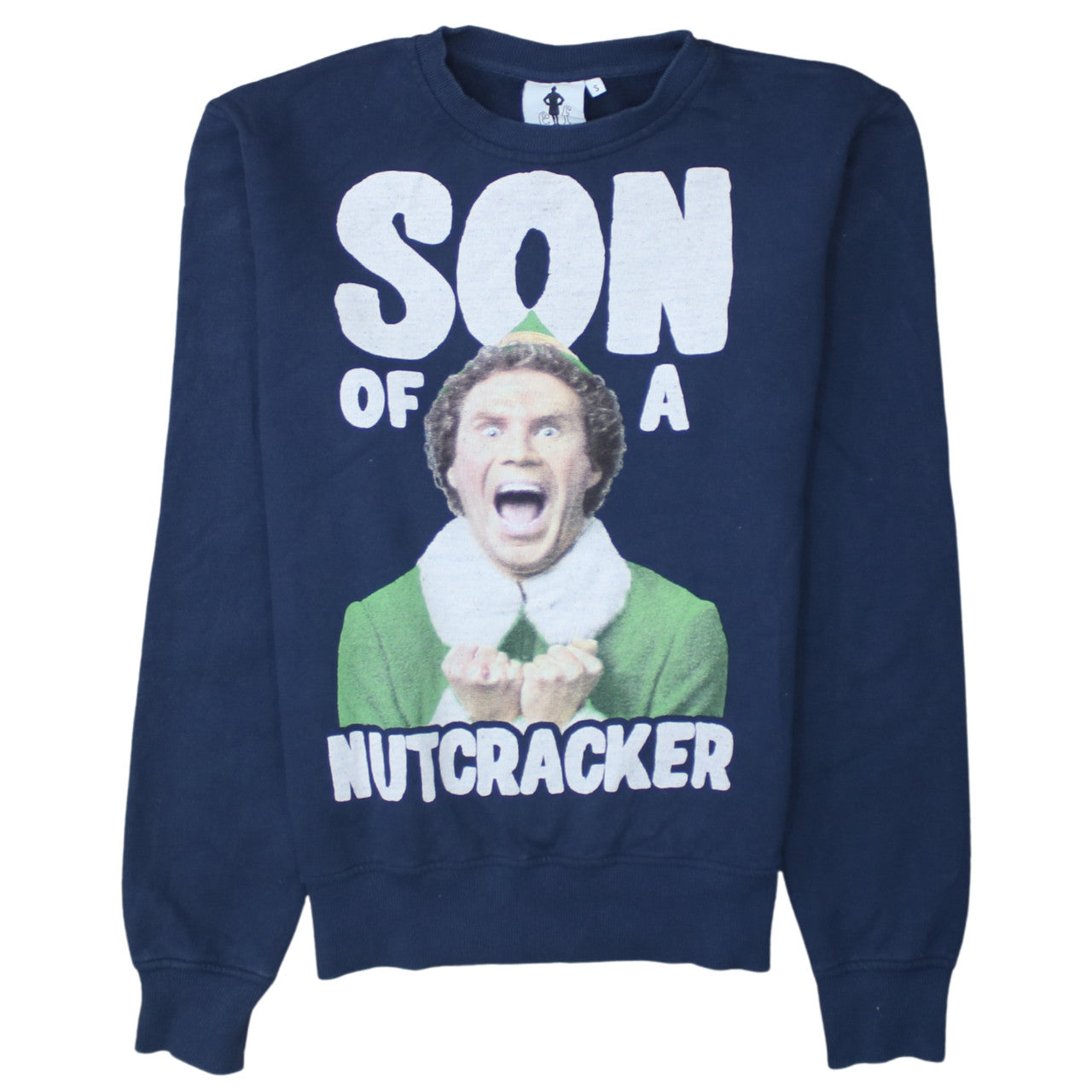 Cedar Wood State Men's Blue Elf Christmas Sweatshirt Size S
