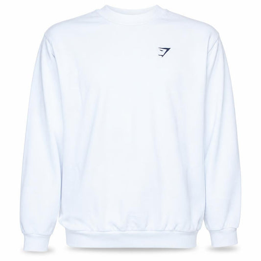 Gymshark Men's White XS Crew Neck Pullover Sweatshirt