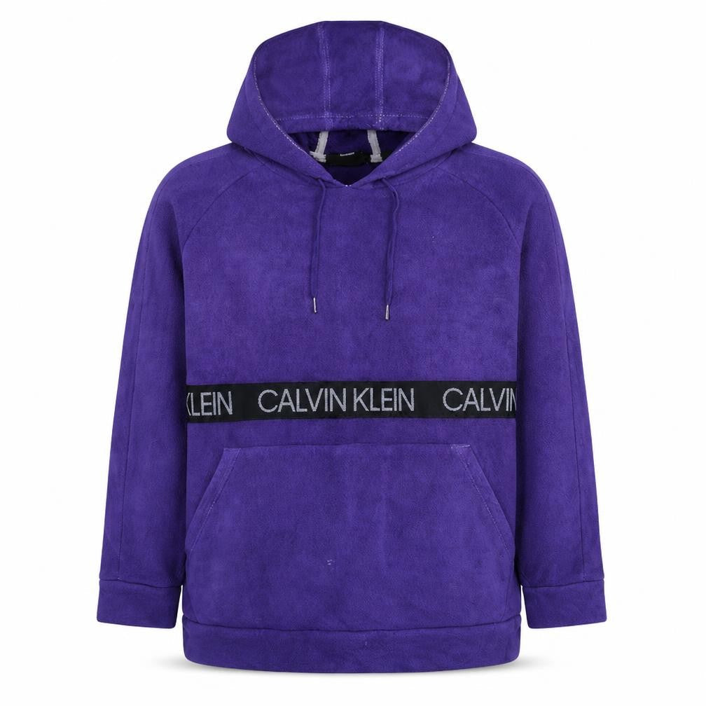 Calvin Klein Men's Purple Pullover Hoodie Medium Fleece Logo