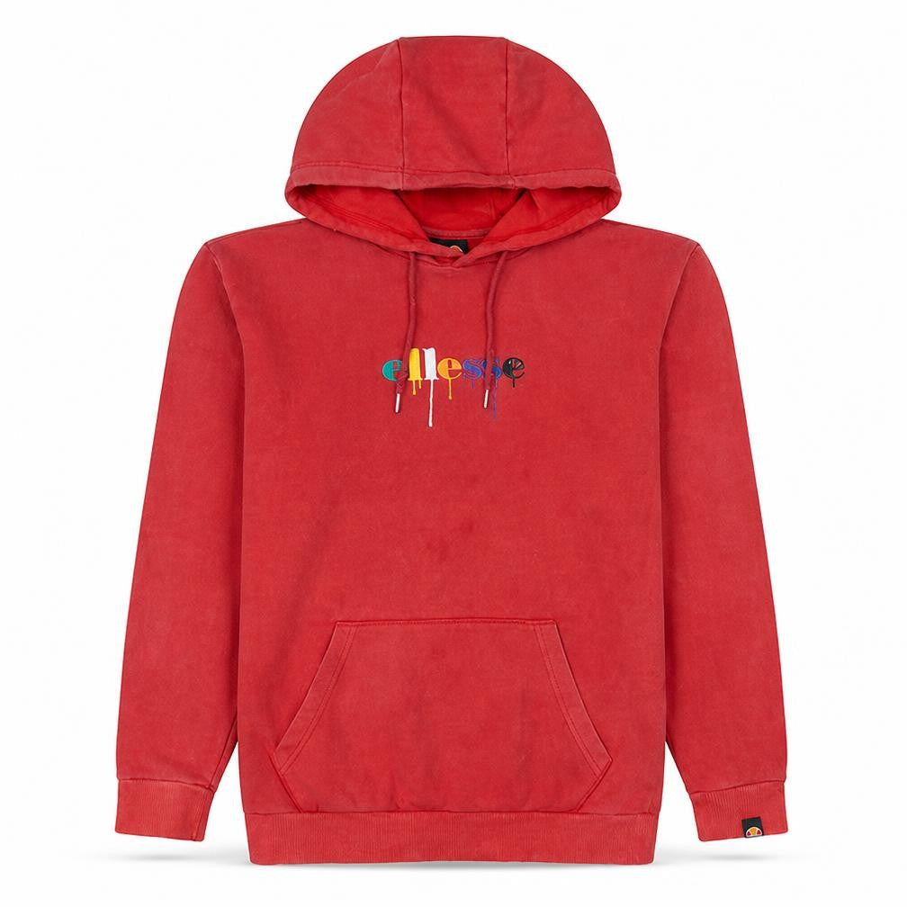 Ellesse Men's Red Pullover Hoodie M Retro Logo Fleece Sweatshirt