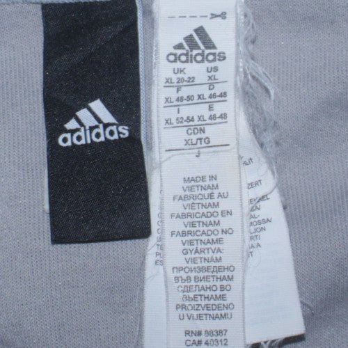 Adidas Womens Grey Full Zip Hoodie Size XL Relaxed Fit