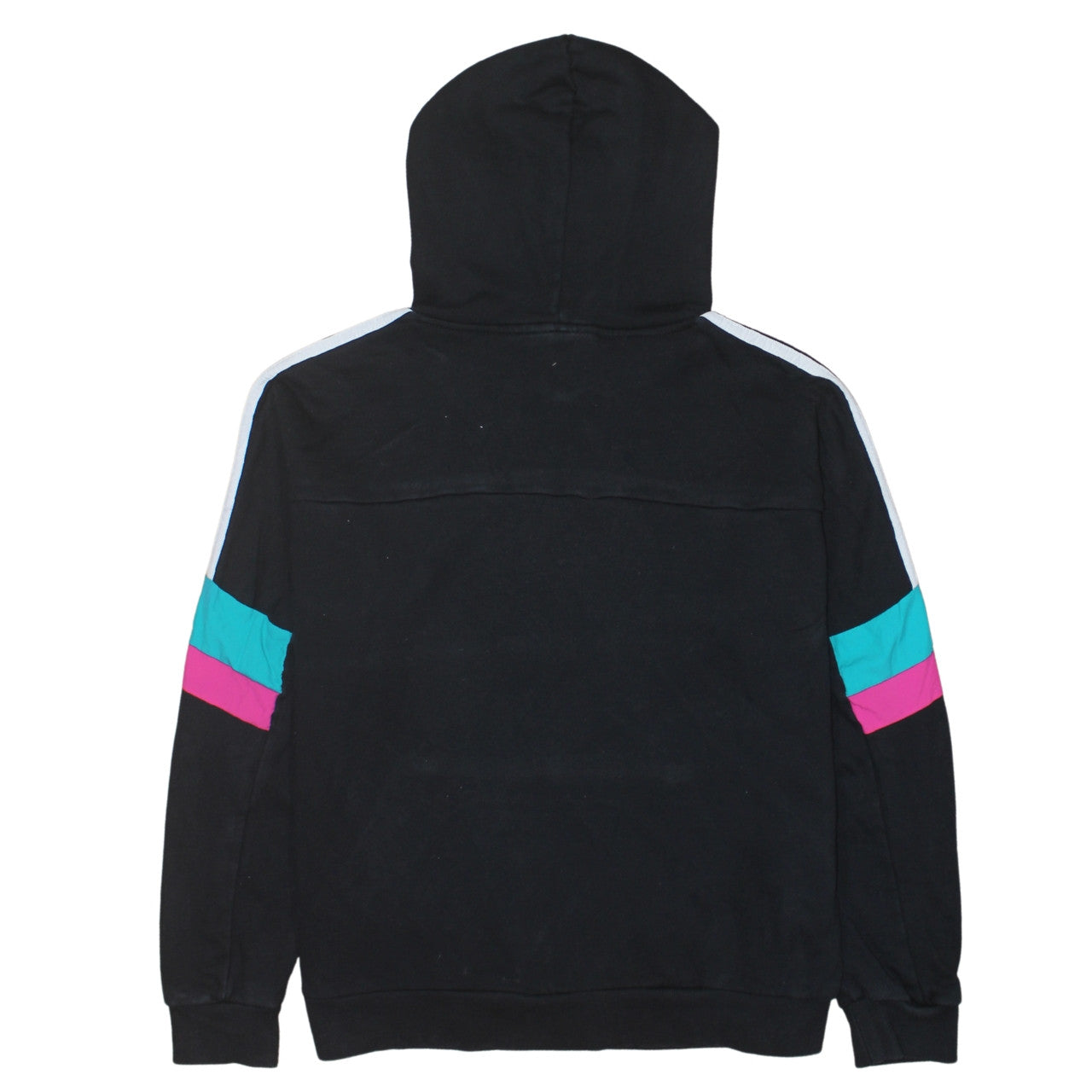 Adidas Women Black Multicoloured Hoodie Size 8 Pullover Logo Hooded