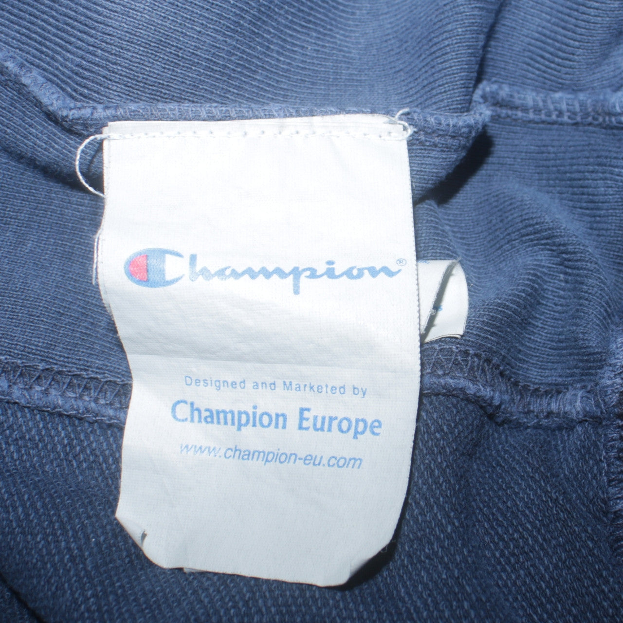 Champion Men's Blue Pullover Hoodie Medium Graphic Logo Fleece