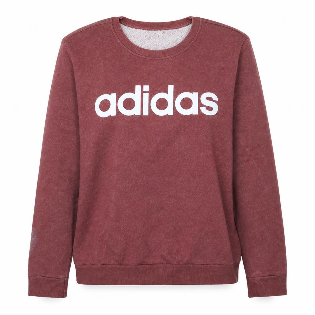 Adidas Womens Burgundy Crew Neck Pullover Sweatshirt Size L