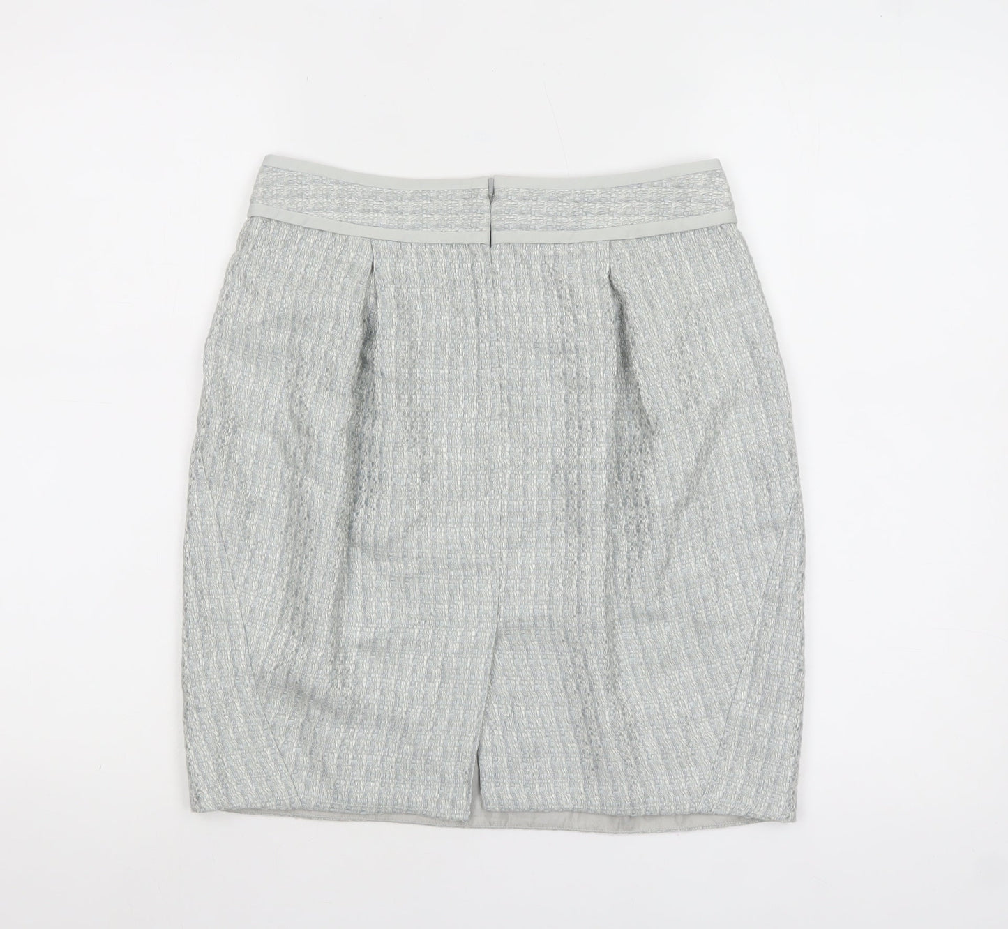 JESIRÉ Women's Grey Linen Blend Pencil Skirt Size 6 Workwear