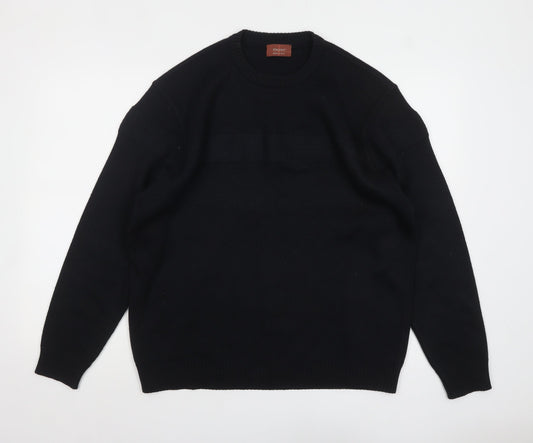 Marks and Spencer Men’s Navy Blue Wool Blend Pullover Jumper Size L