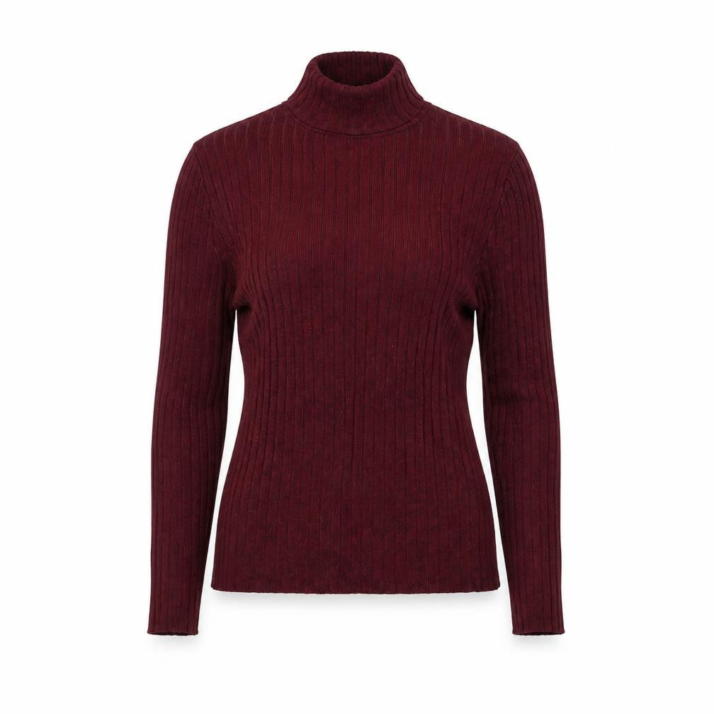 Pull&Bear Women Red Roll Neck Ribbed Knit Jumper Size 12